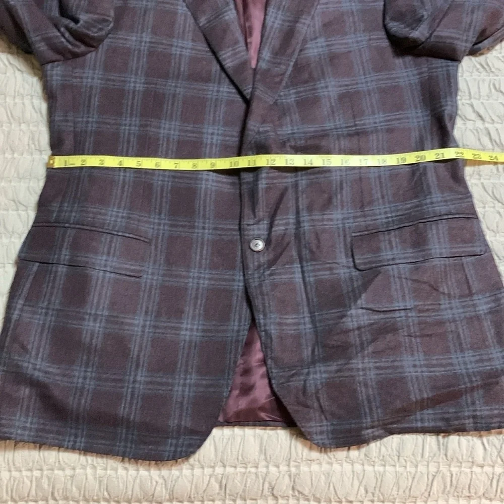 CANALI Italy Wool Cashmere Blend Men's Multi Color Plaid Blazer Large Academia